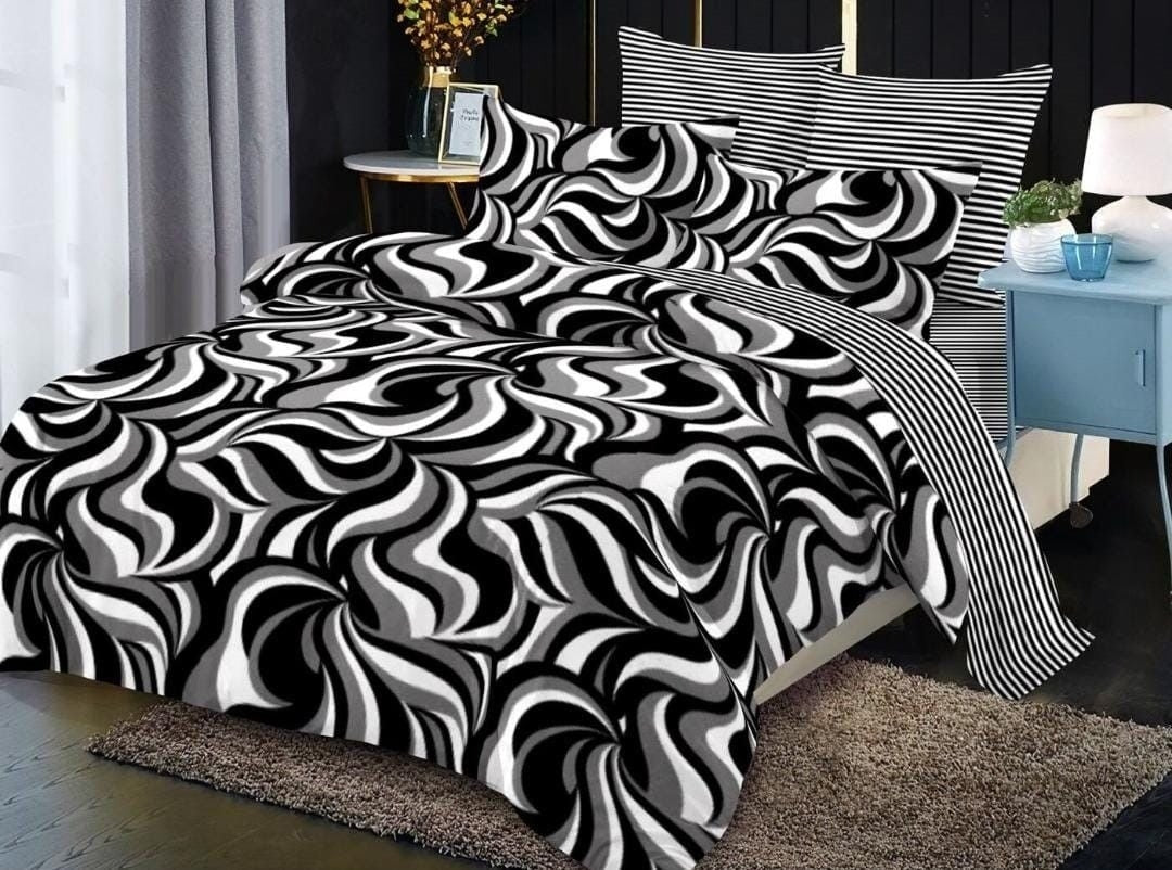 Lenjerie de pat 2 persoane, 4 piese, din bumbac