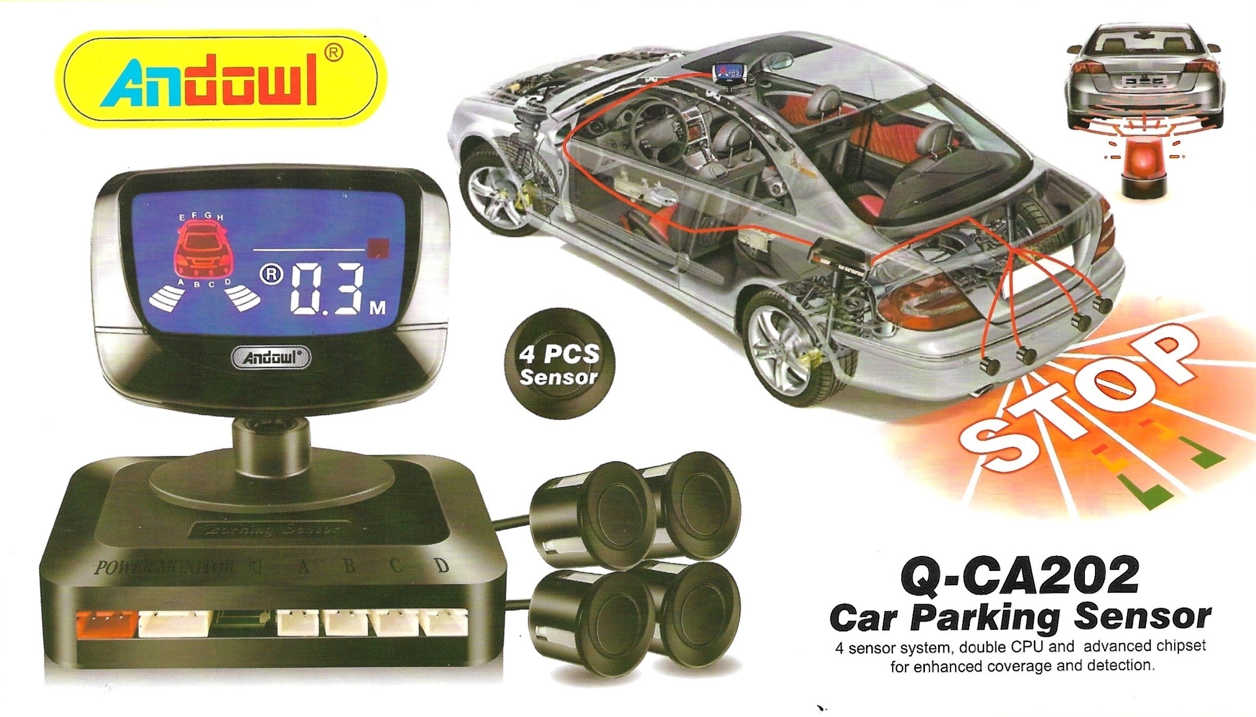 Sistem de 4 senzori de parcare cu display