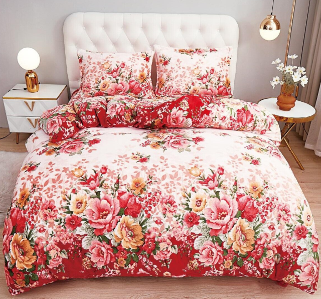 Lenjerie de pat 2 persoane, 4 piese, din bumbac