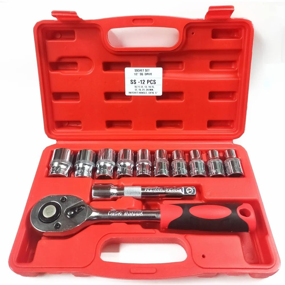 Trusa scule, 1/2, 8-24 mm, 12 piese