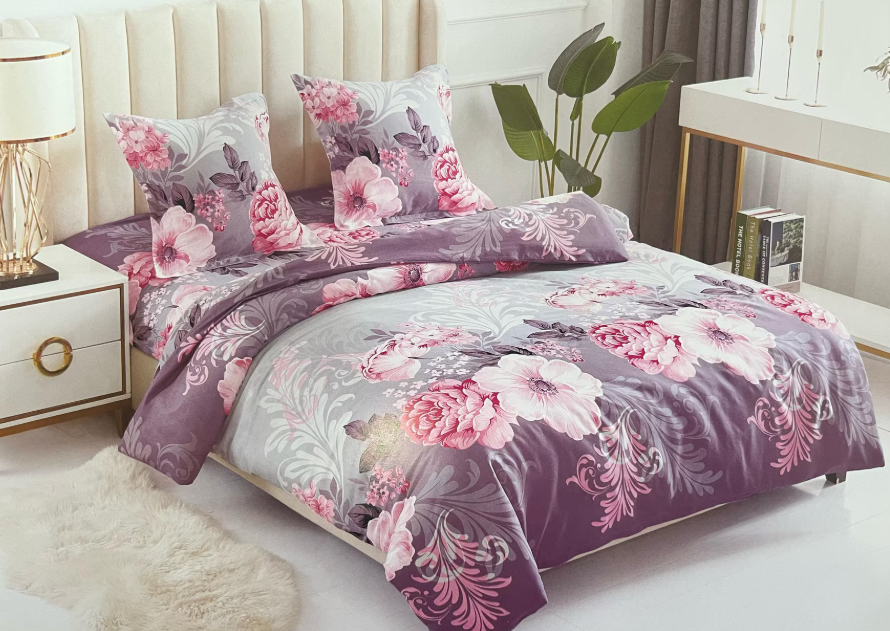 Lenjerie de pat 2 persoane, 4 piese, din bumbac